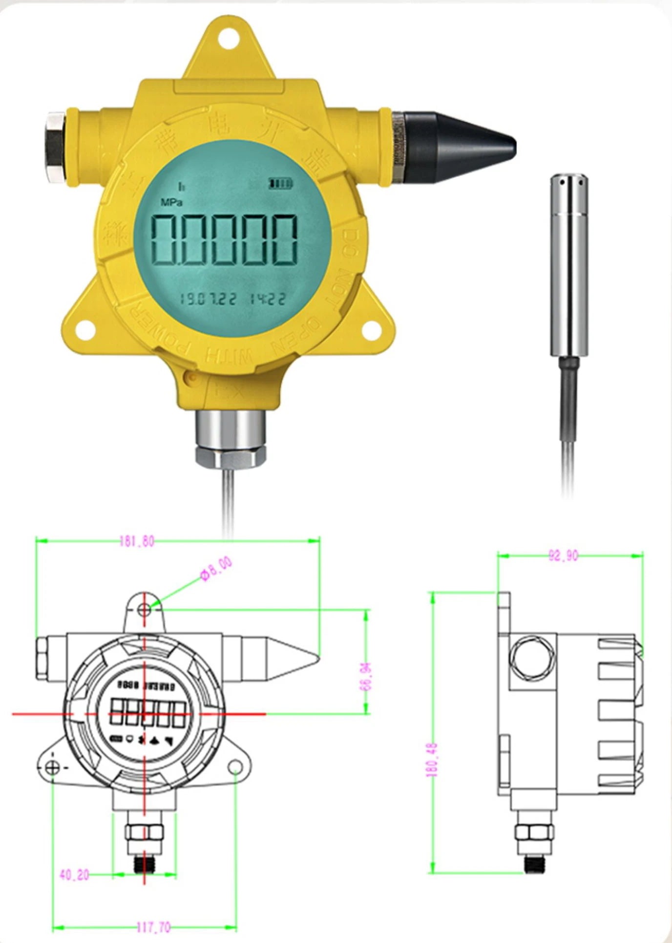 SIM Card 4G Wireless Liquid Pressure Level Transmitter