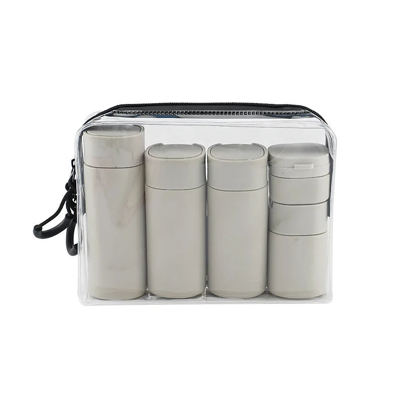 Leakproof Refillable Travel Bottles Set Squeeze Tubes Portable Multipack 5 Pieces with Labels for Travel Camping Gym Hotel