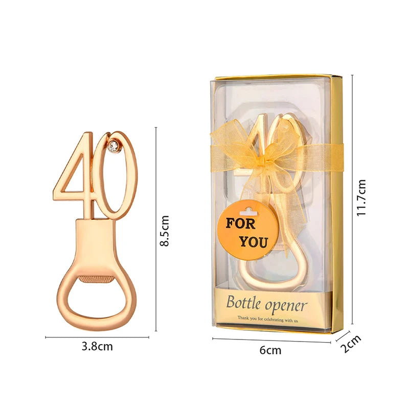30/40/50/60/70/80 Number Shape Bottle Opener For Birthday Party Wedding Anniversary Souvenir Gift Kitchen Gadget