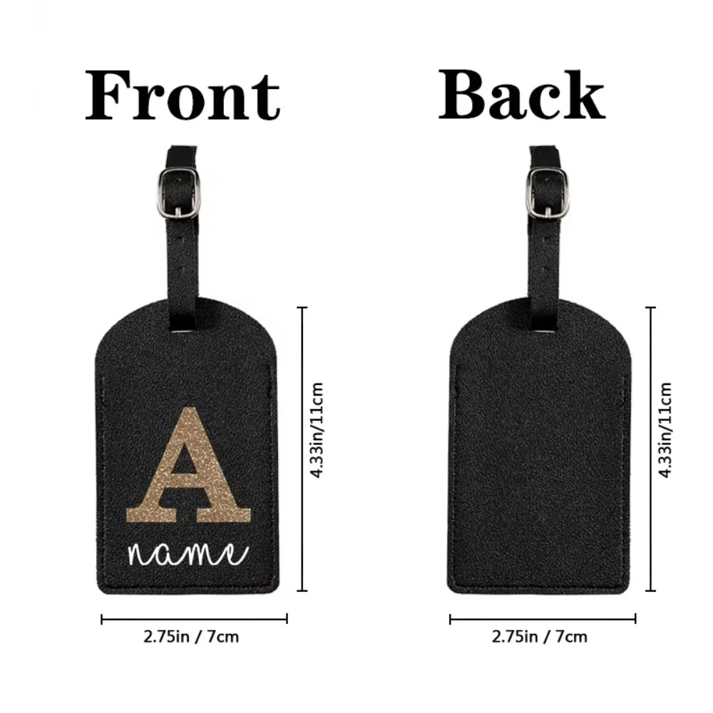 Personalized Simple A-Z Initial Custom Name Luggage Tag, Durable Creative Travel ID Card Holder, Ideal Travel Gift