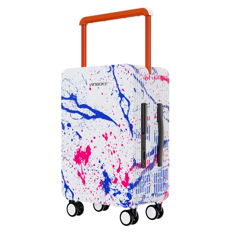 Artistic Graffiti Wide Handle Suitcase Trip Cabin with Silent Universal Wheels Medium Luggage 20/24/26 inch Trolley Case valise