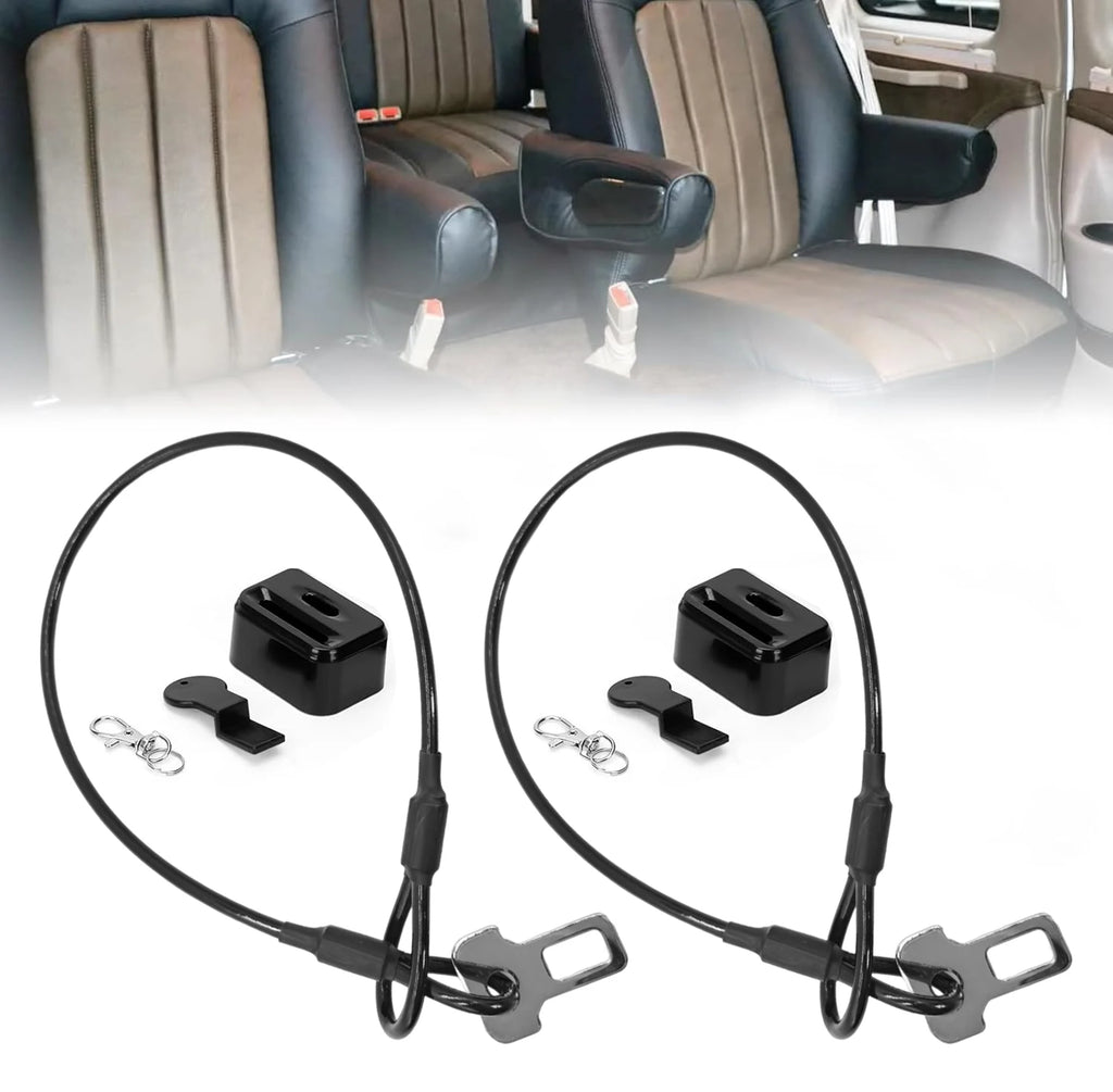 2 Pack Safety Rope Seat Belt Latch Security Door Straps-Locks Using The Seatbelt Anchor For Motorhome Cab Anti-Theft Accessories