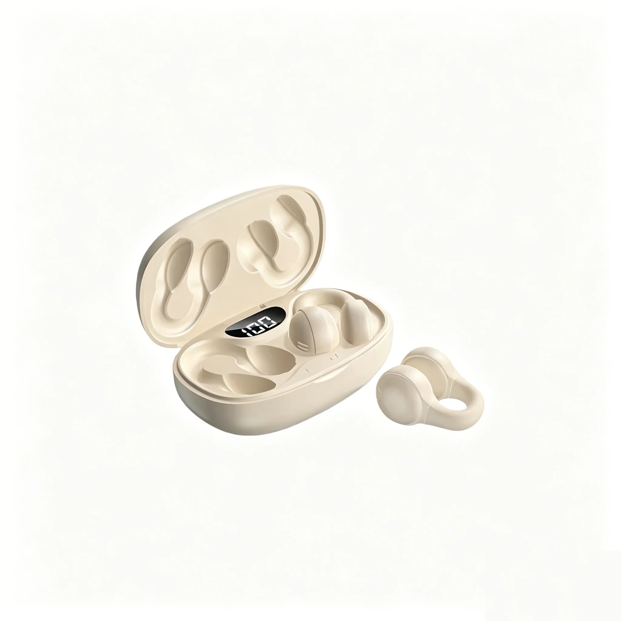 Ear-Clip Earphones Bone Conduction Ultra-Light Body for No-Sense Wearing Low-Latency Gaming Mode with Audio-Video Digital Sound