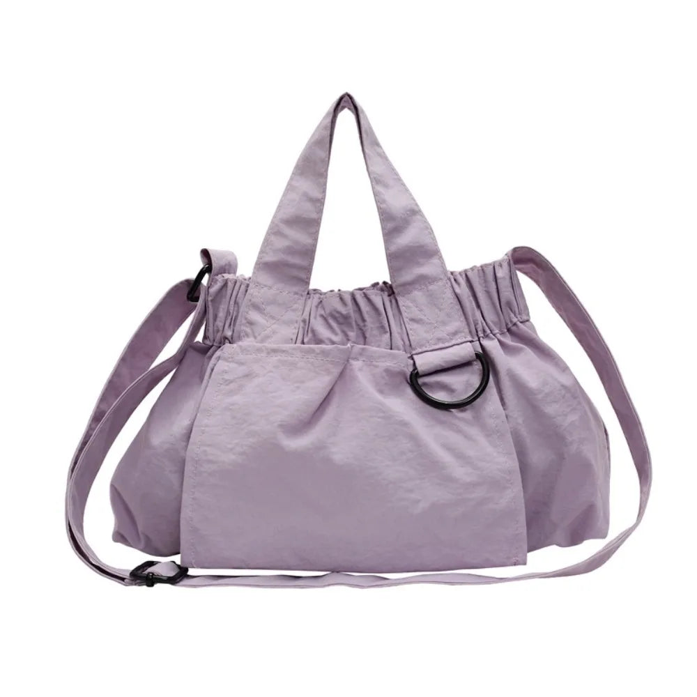 Casual Canvas Crossbody Bag Solid Color Large Capacity Shoulder Bag Portable Messenger Bags Women
