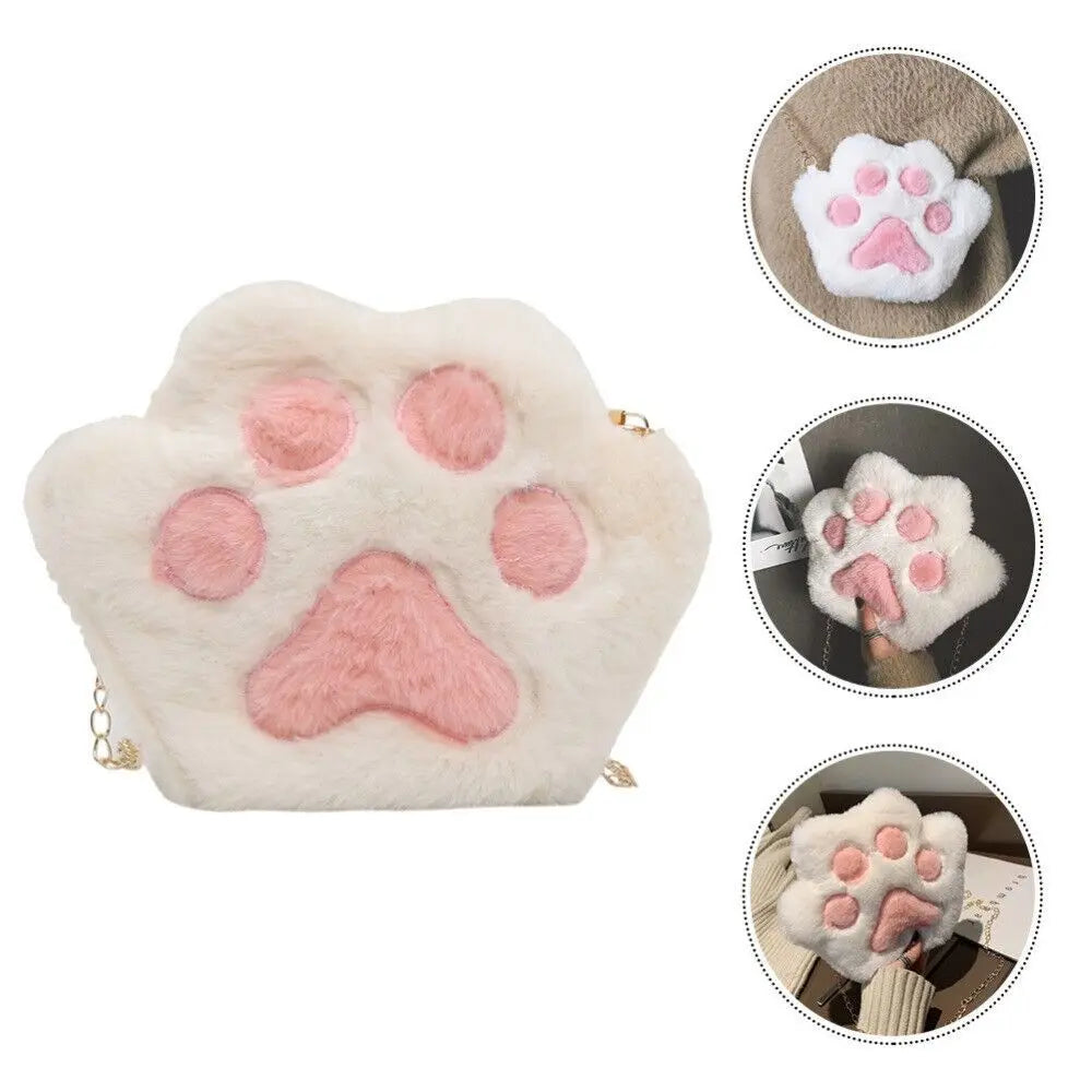 Fashion Crossbody Handbag Sweet Chain Messenger Bag  Bear Bag Shoulder Bag Cat Paw