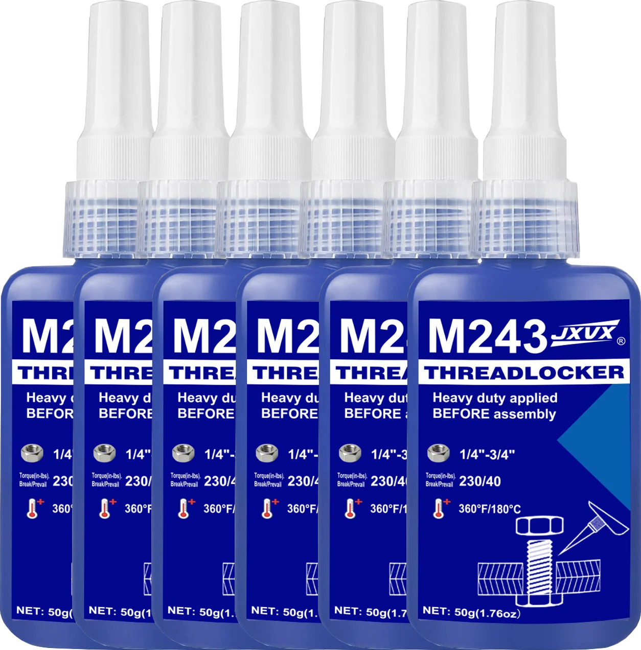 50ml Threadfixing Agent, Medium Strength Blue Anaerobic Adhesive for Fixing Nuts and Bolts, Anti-loosening, Anti-corrosion, Oil