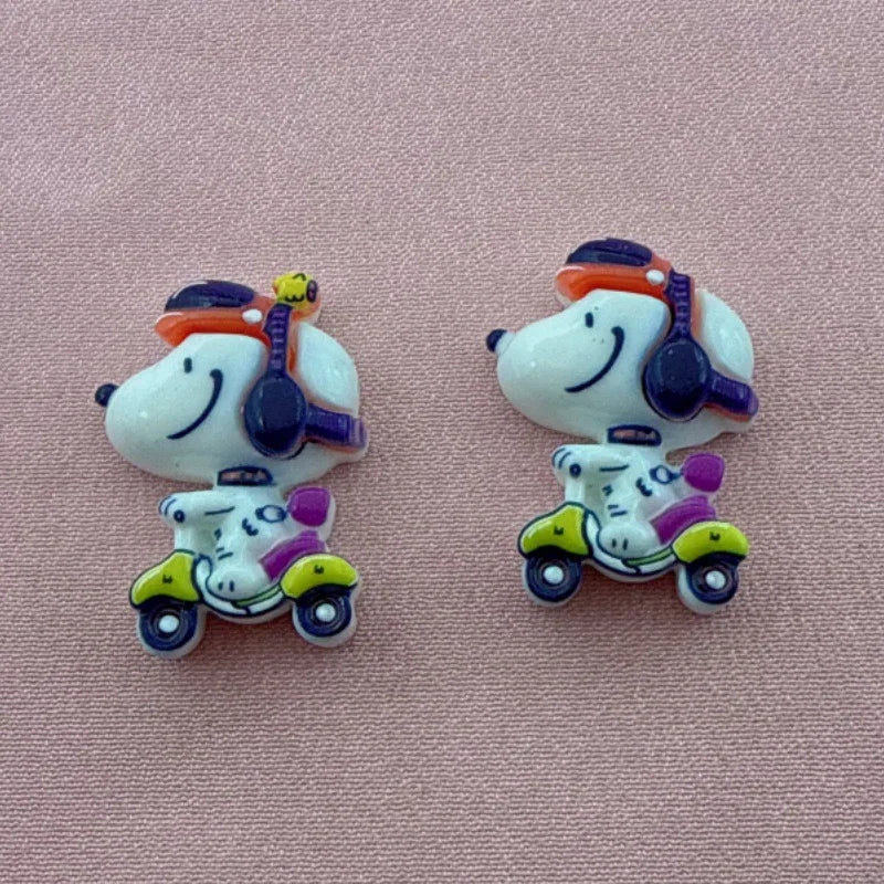 10pcs resin cute card puppy series pendant, DIY jewelry making earrings, keychain accessories