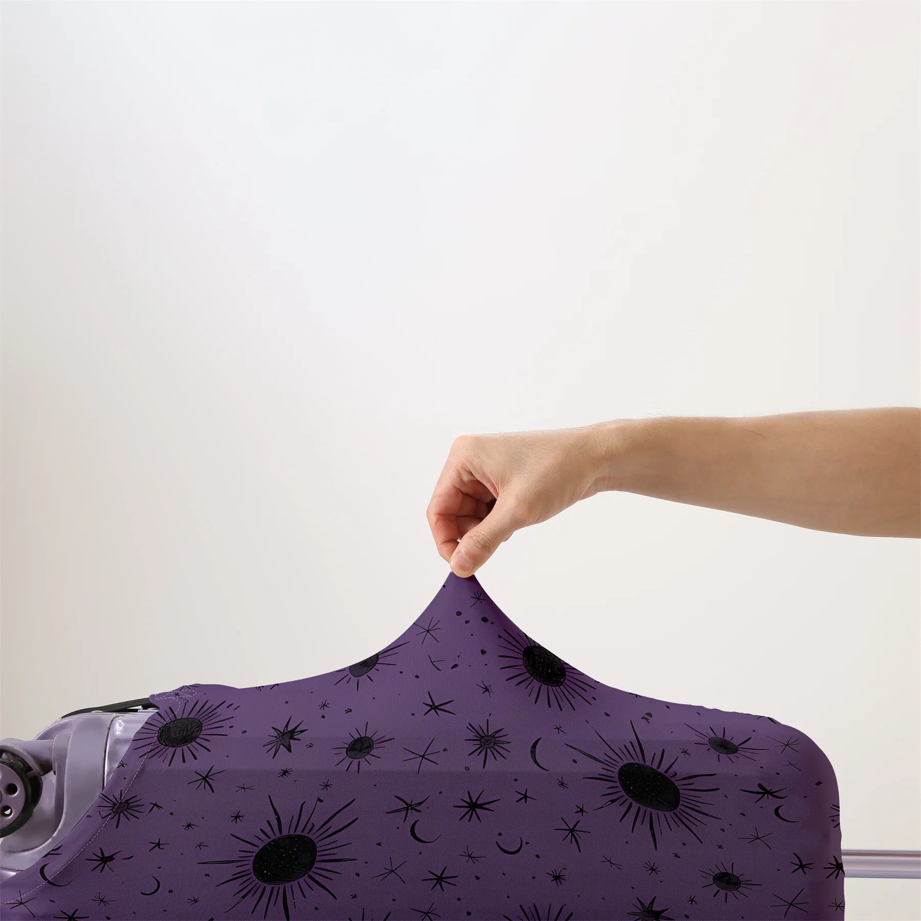 Purple Sun Moon Star Pattern Luggage Protective Cover, suitable for 18-32 inch luggage covers, luggage handle gloves, travel acc