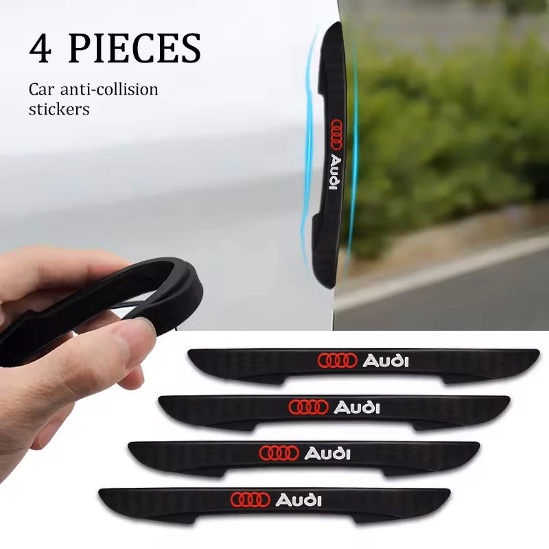 4Pcs Car Logo Anti-collision Strip Auto Door Bumper Protector For Audi Sline A4 A3 A6 TT S4 S5 S6 A1 A2 A5 A7 A8 Q1 Q2 Q3 Q4 Q5