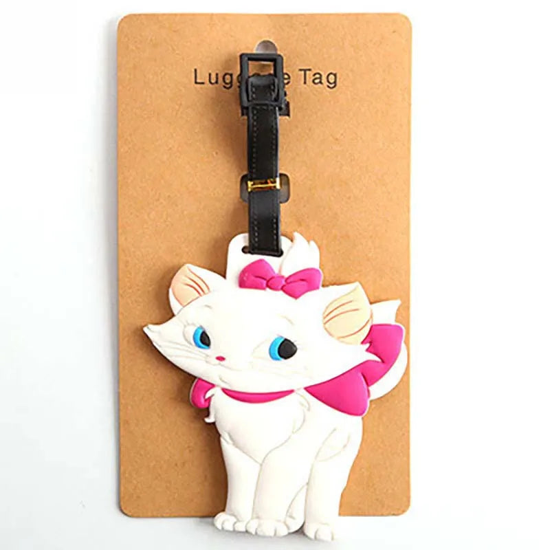 Lovely Disney Marie Cat  Travel Accessories Luggage Tag Silica Gel Suitcase ID Addres Holder Baggage Boarding Tag Portable Label