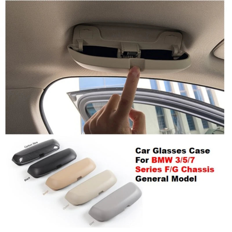 3 5 7 Series X1 X3 X4 X5 X6 F30 F10 F15 F16 G30 G01 E70 E90 Car Sunglasses Glasses Case Holder Box For BMW E F G Chassis