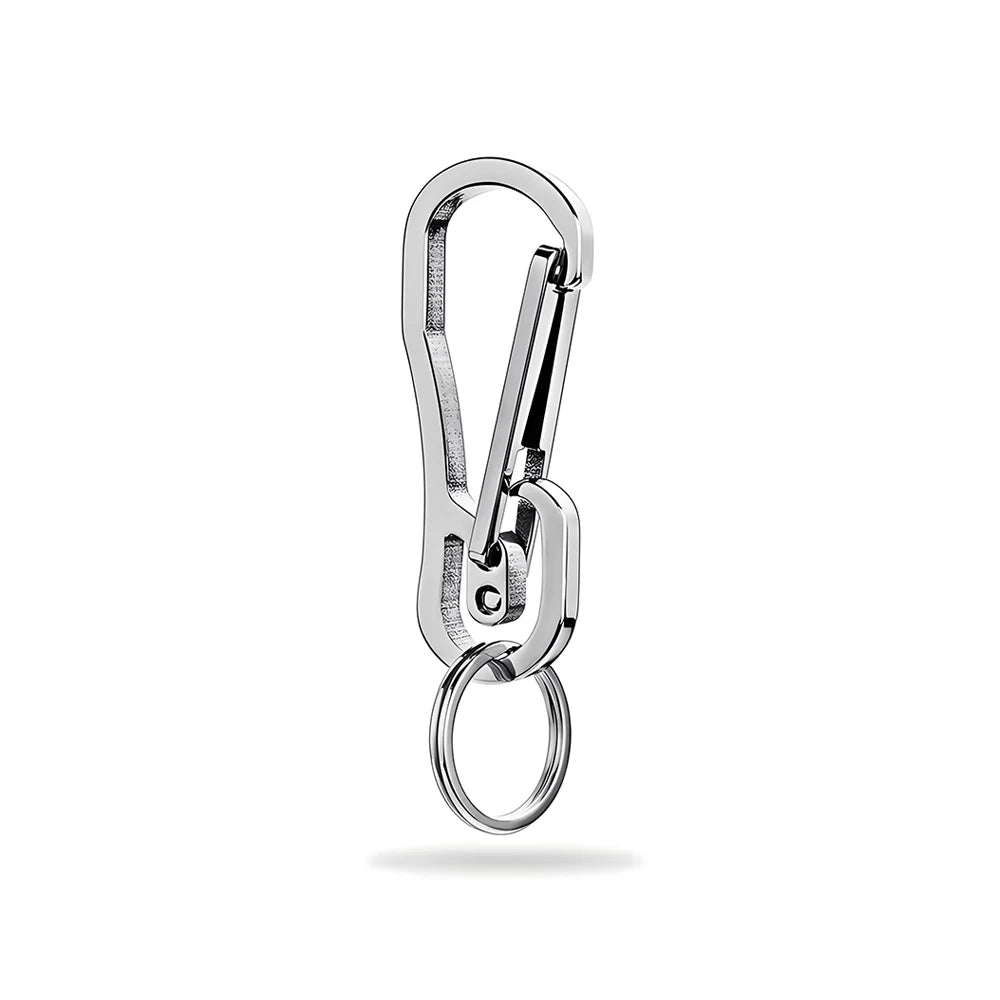 Portable Metal Carabiner Shape Key Ring Keyring Key Holder Clips Hook Holder Organizer Emergency Survival Whistle Keychain