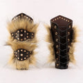 Set Medieval Renaissance Knee Length Outfits Fancy Costume Faux Fur Costume Warrior Men's Viking Halloween Carnival LARP