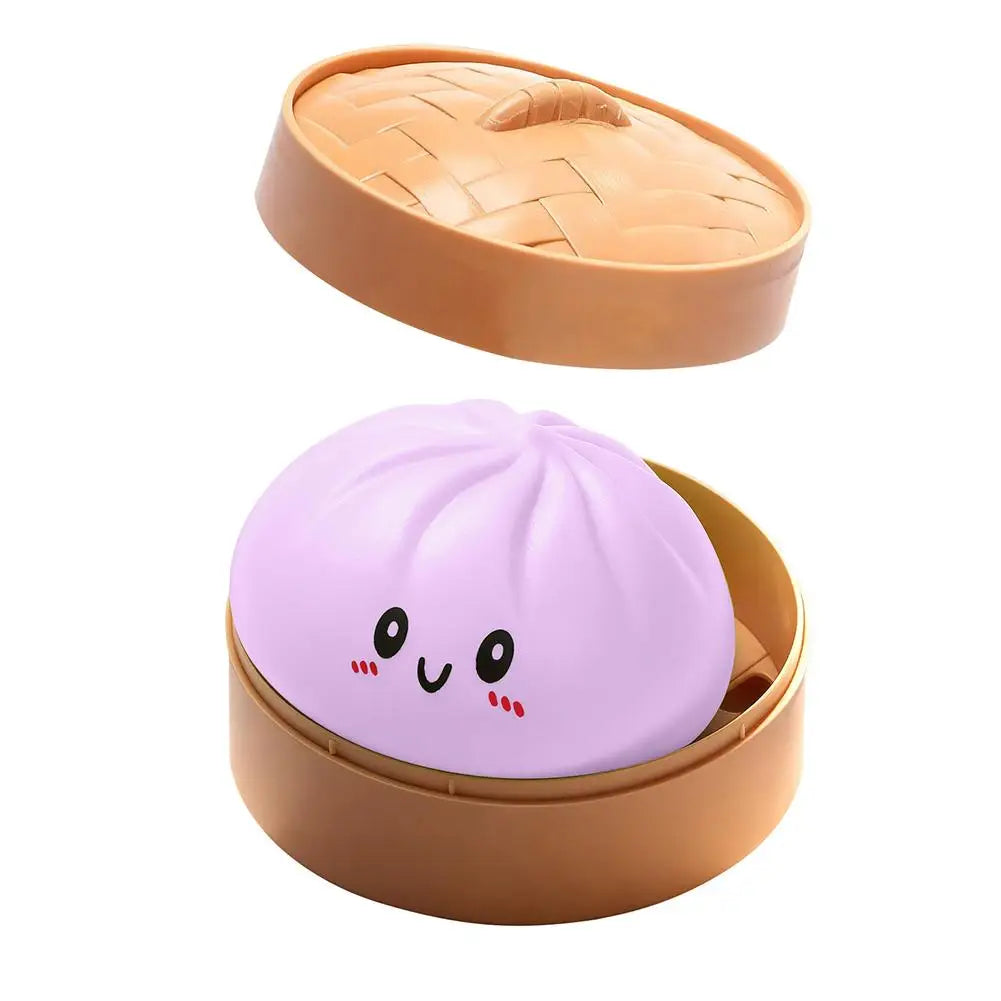 Glitter Dumpling Squishes Stress Balls 2026 Viral Fidget Toy Colorful Simulation Steamed Bun Decompression Toy for Anxiety