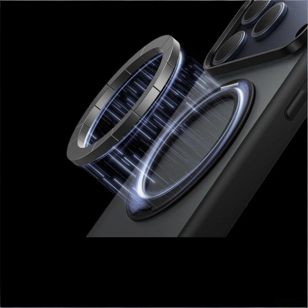 For Magsafe Magnet Ring Rotating Fold Magnetic Stand Phone Case For iPhone 17 Pro Max Air 17Pro Solid Color Matte Armor Cover