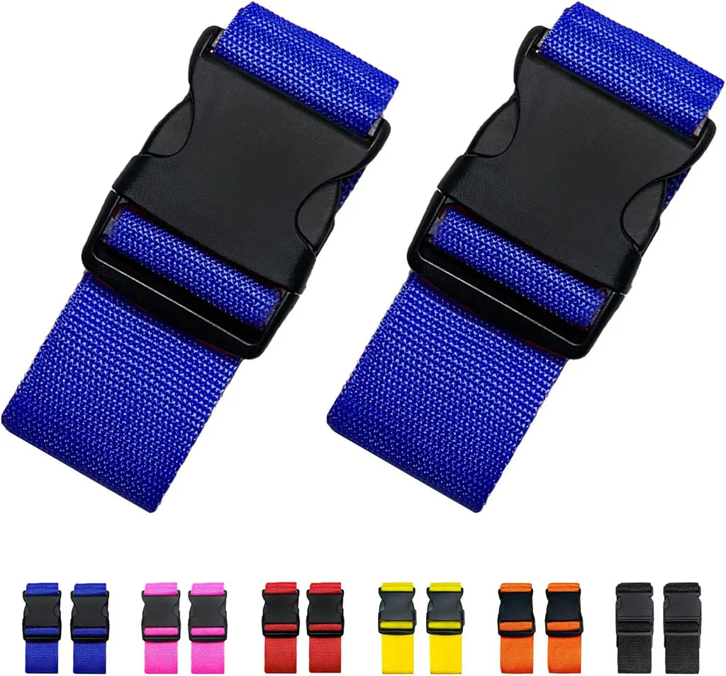 2 Pack Bright Color Adjustable Luggage Straps Suitcase Belts Travel Accessories for Suitcase Bag (120-200CM X 2.5CM)