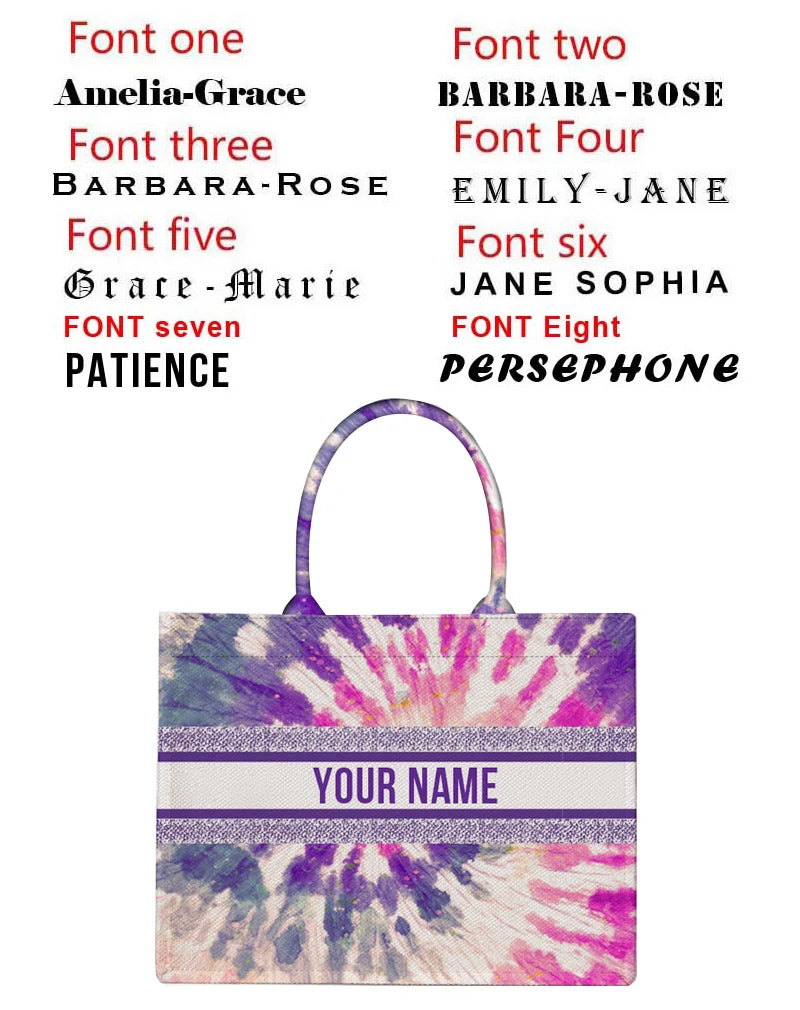 2026 New Personalized Custom Women's Tote Bag, Canvas Printed Handbag, Large Capacity Beach Bag