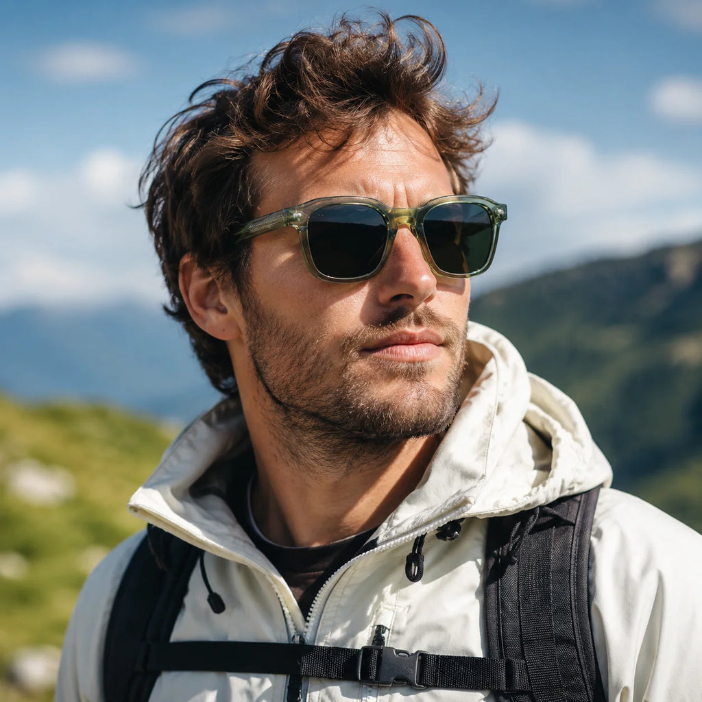 Square Frame Full Rim Sunglasses Men Vintage Street Style UV400 Protection Trendy Designer Eyewear Retro Fashion Sun Glasses