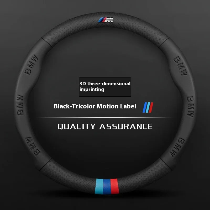 Car 3D Embossing Ventilate Steering Wheel Cover For BMW M Power M3 M4 M5 E36 E39 E46 E60 E90 F10 F15 F20 F25 F30 G30 X1 X3 X5 X7