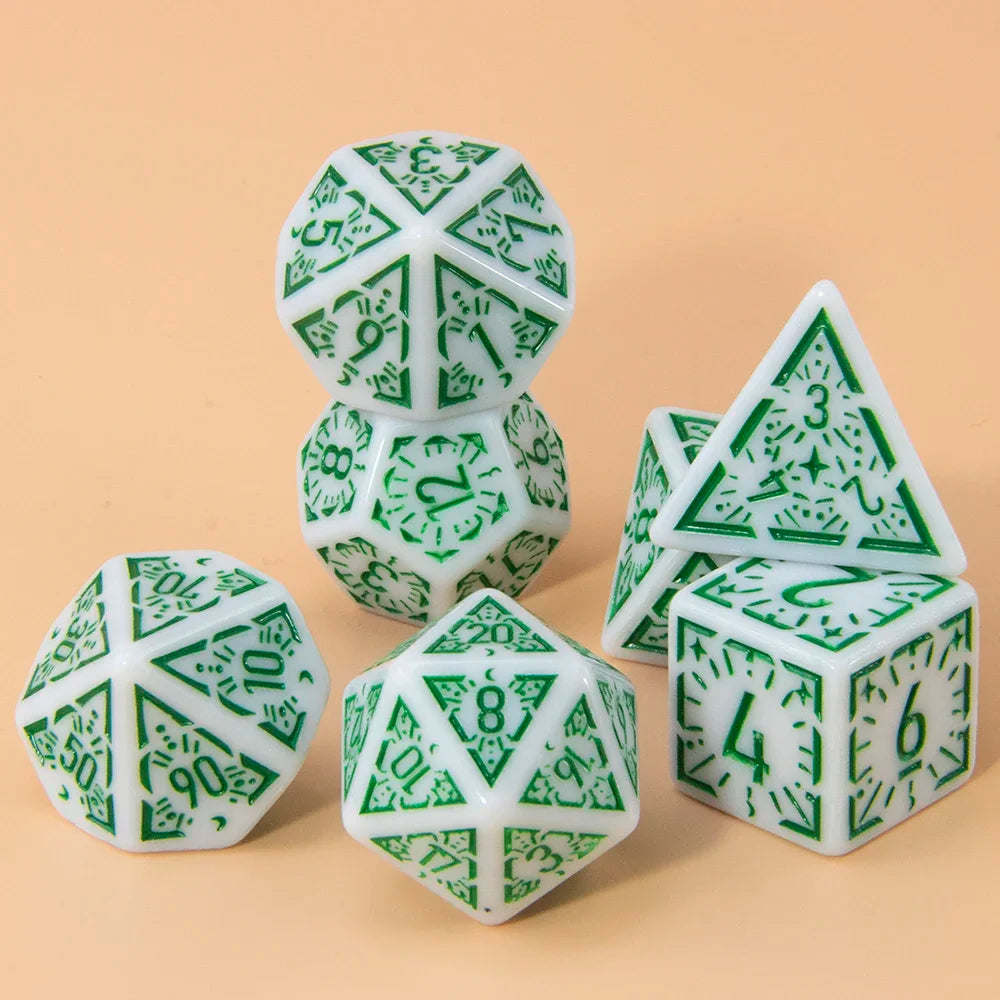 DND Polyhedral Dice Set 7pcs D4-D20, Amazing Engraved Games Dices for Souvenirst Entertainment RPG Board Game