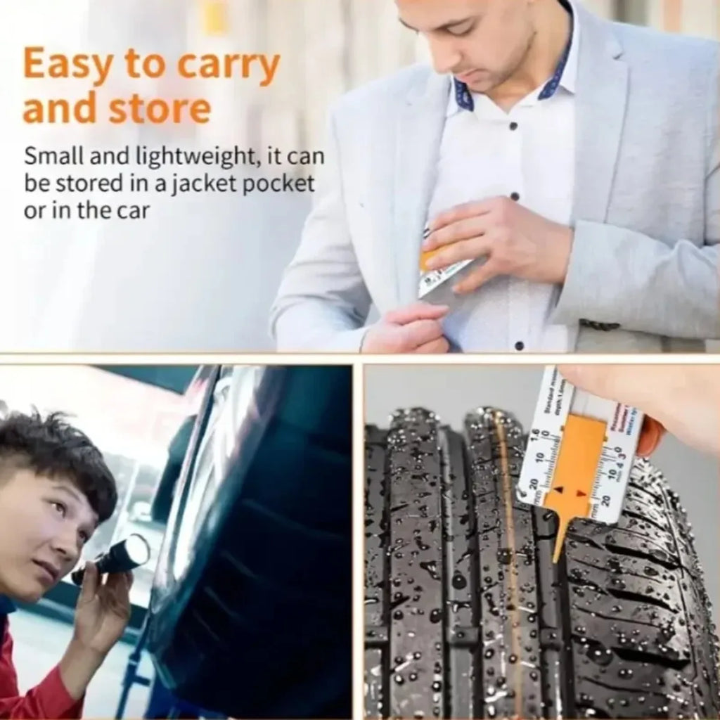 Portable Vernier Caliper Gauge 0-20mm Tire Tread Depth Ruler Auto Motorcycle Truck Repair Tool Uses For Car Tire Measuring