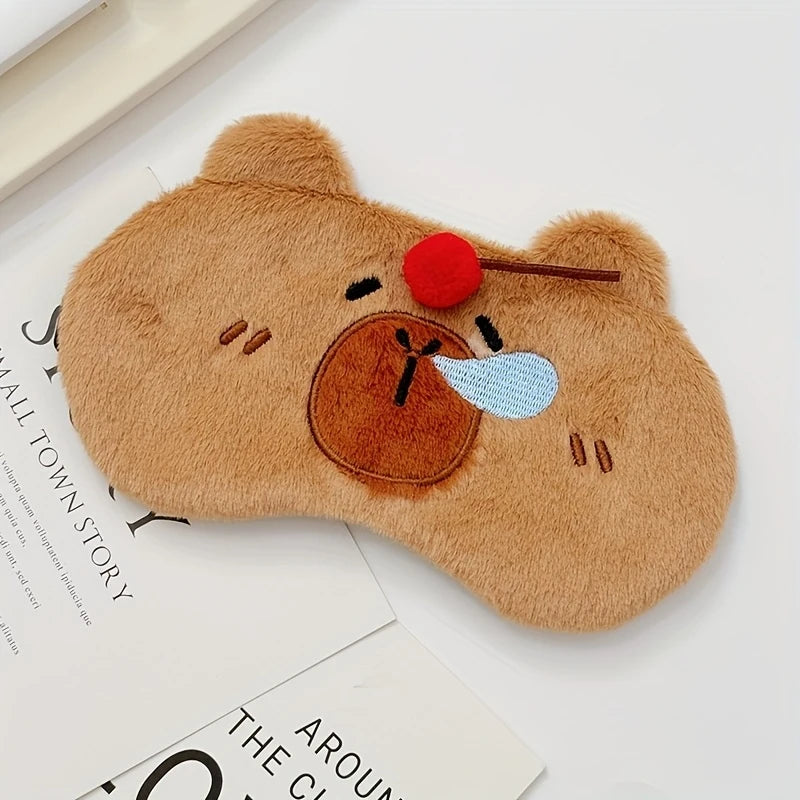 Cute Capibala Sleep Eye Mask, Light Blocking, Men and Women Napping, Eye Protection, Relieve Fatigue
