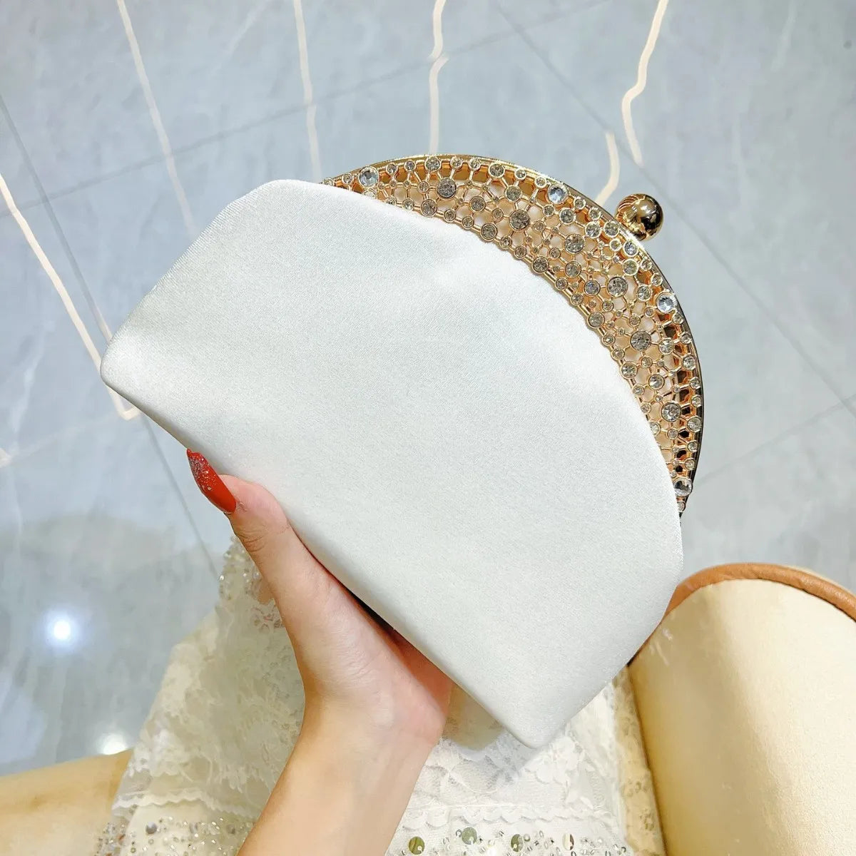 New women's suede clutch bag famous high-end clutch bag one-shoulder crossbody women's bag diamond-set dinner bag