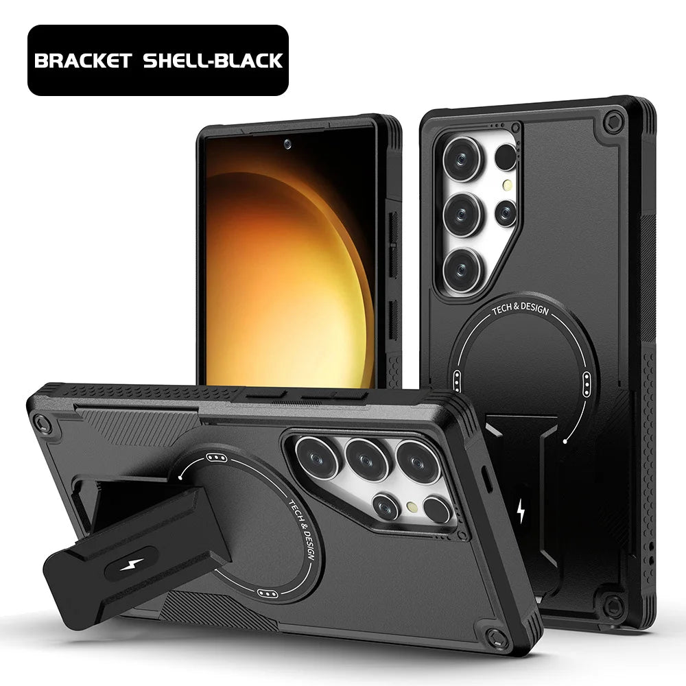 Luxury Armor Magnetic Phone Case for Samsung A56 S26 S24 S25 Ultra A07 A17 A16 A55 A54 A36 A16 A06 Anti-drop Protective Cover