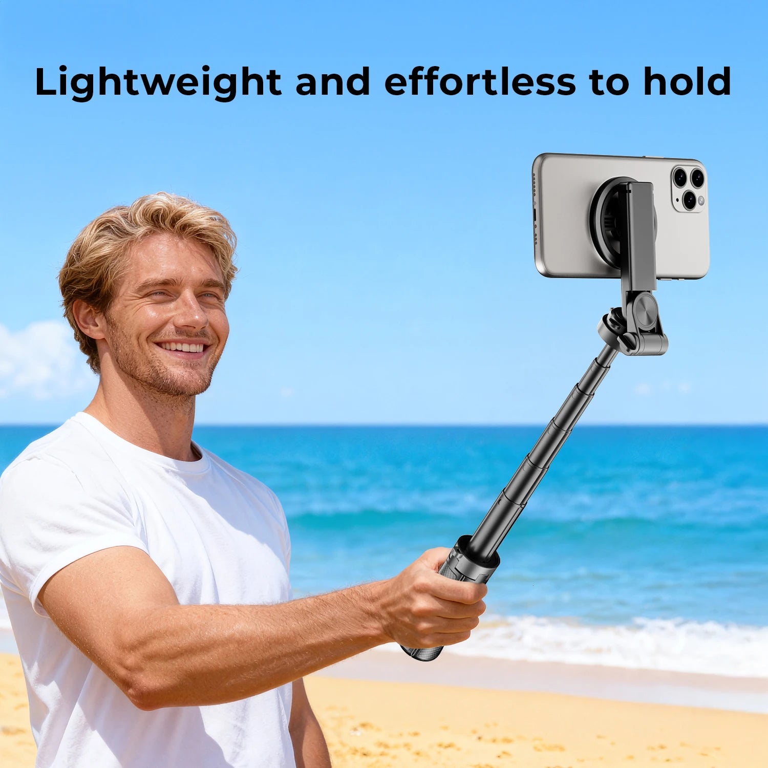 Upgrade Magnetic Phone Holder 360° Rotation Pocket Selfie Stick With Bluetooth Focusing Foldable Desktop Stand for Vlog Shooting