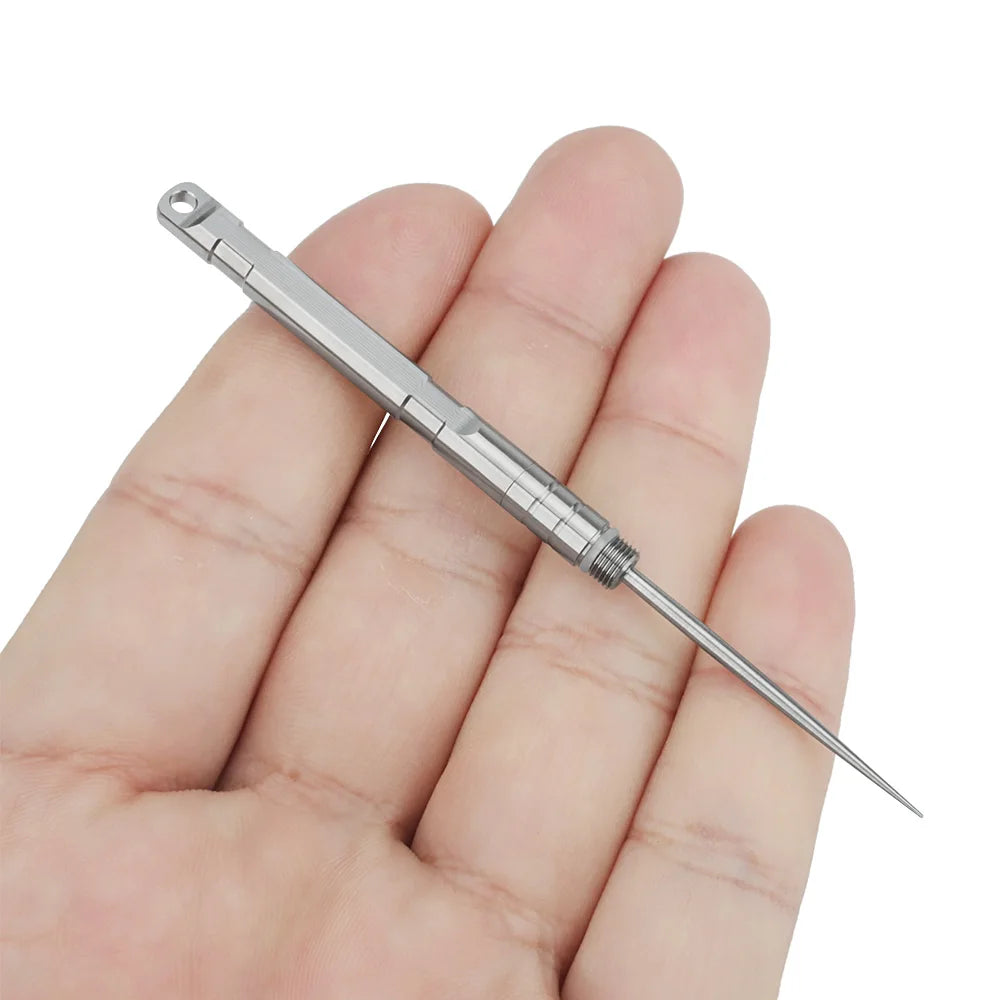 1pc Titanium Alloy Toothpick Key Chain Accessories Fruit Stick Toothpick Holder Portable Outdoor EDC Tool