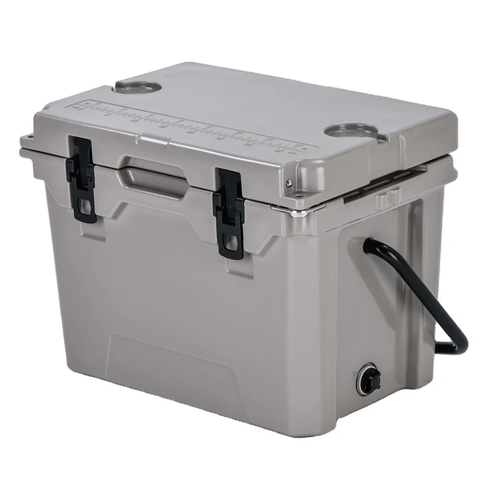 25QT Outdoor Portable Rotomolded Cooler With Aluminum Handle Heavy Duty Insulated Ice Chest For Fishing Picnic Food Storage