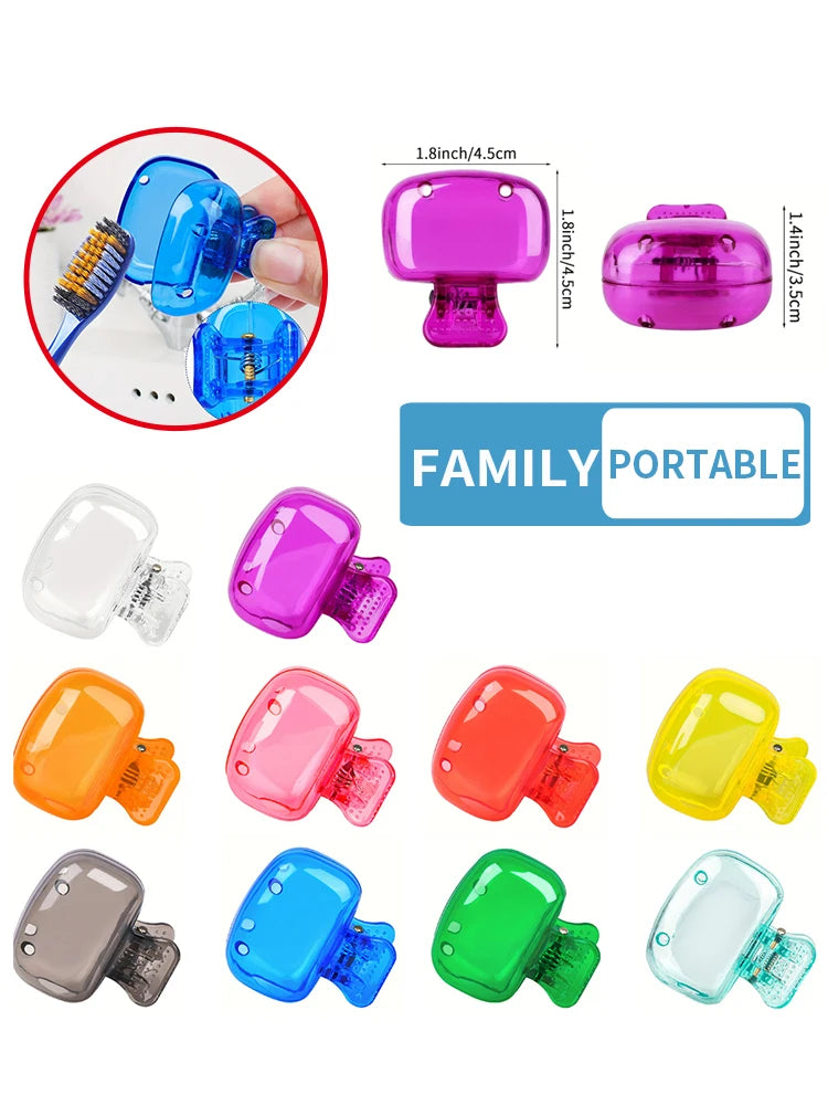 4PCS Portable Toothbrush Storage Clip Travel Essential Protective Cover - Durable Toothbrush Case for On-the-Go Hygiene