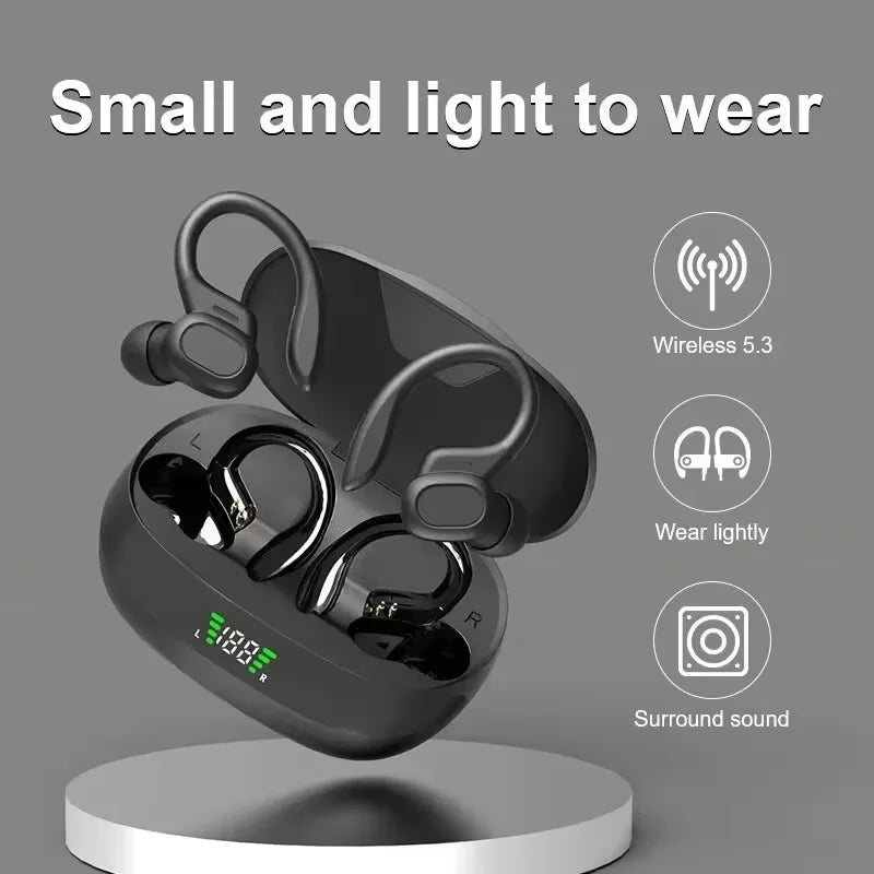 Lenovo Original EarHook Sports Earphones Wireless Bluetooth Headphones Sports in-Ear Digital Display Noise Reduction Headset