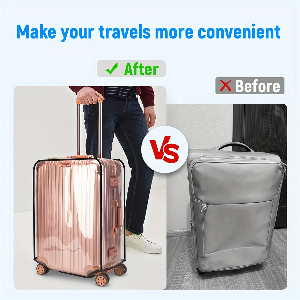 1Pc Transparent PVC Luggage Cover Protector - Universal Dustproof Scratch Resistant Suitcase Protector for 20-28in Travel Bags