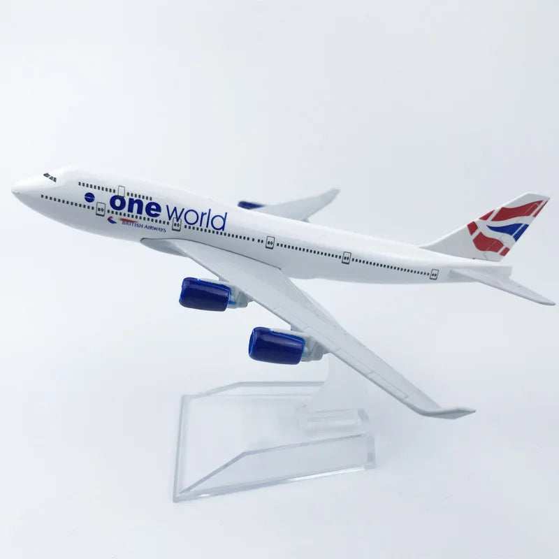 16CM Scale Airplanes British Airways a380 Plane Model ONE Worid b777 b747 Aircraft Diecast Miniature Authentic Souvenir Plane