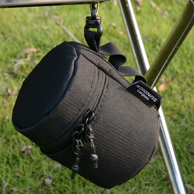 Titanium Cup Storage Bag, Available in Large and Small Sizes, Durable, for Outdoor Camping and Hiking, Black Storage Bag for Cup
