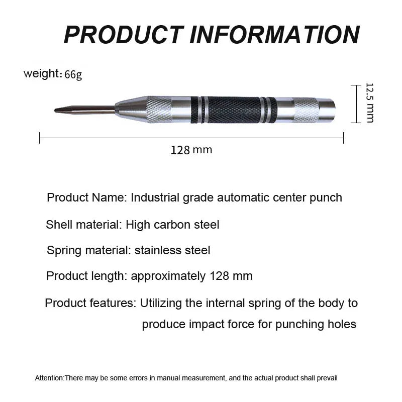 Window breaker glass impactor Labor saving Spring Type Automatic Center Punch Metal Steel Spring Load Punch Tool