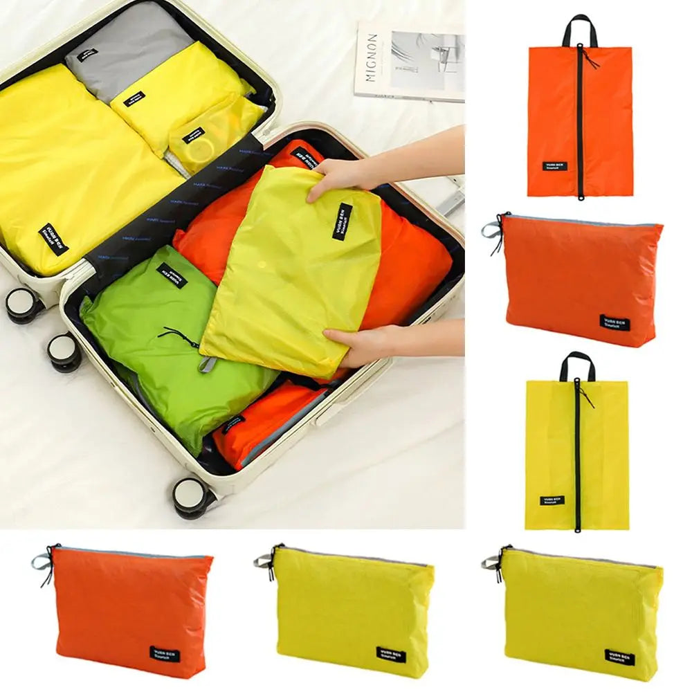 Silicone-coated Luggage Storage Bag Multifunctional Ultra-lightweight Travel Organizer Bag Yellow Orange Waterproof