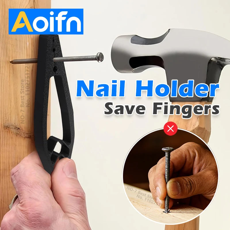 Finger Guard Nail Fixer Clamp, Durable Plastic Nail Holding Pliers, Multi-Purpose Safety Tool for Wood Construction & DIY Crafts