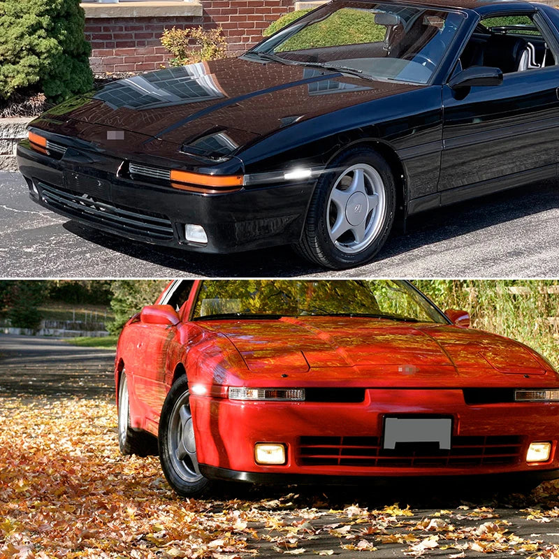 For Toyota Supra MK3 A70 MA70 GA70 JAZ70 1986-1992 F&R Amber Red Led Side Marker Lights Auto Bumper Fender Flare Lamps