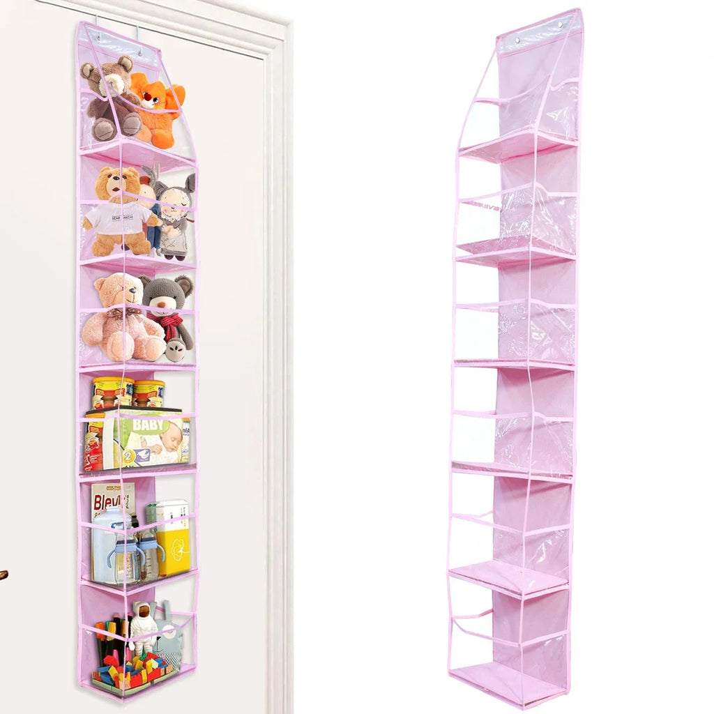 4Layer Storage Bag Foldable Hanging Organizers for Bathroom Behind Door Snacks Toys Clothes Storage Accessories Closet Organizer
