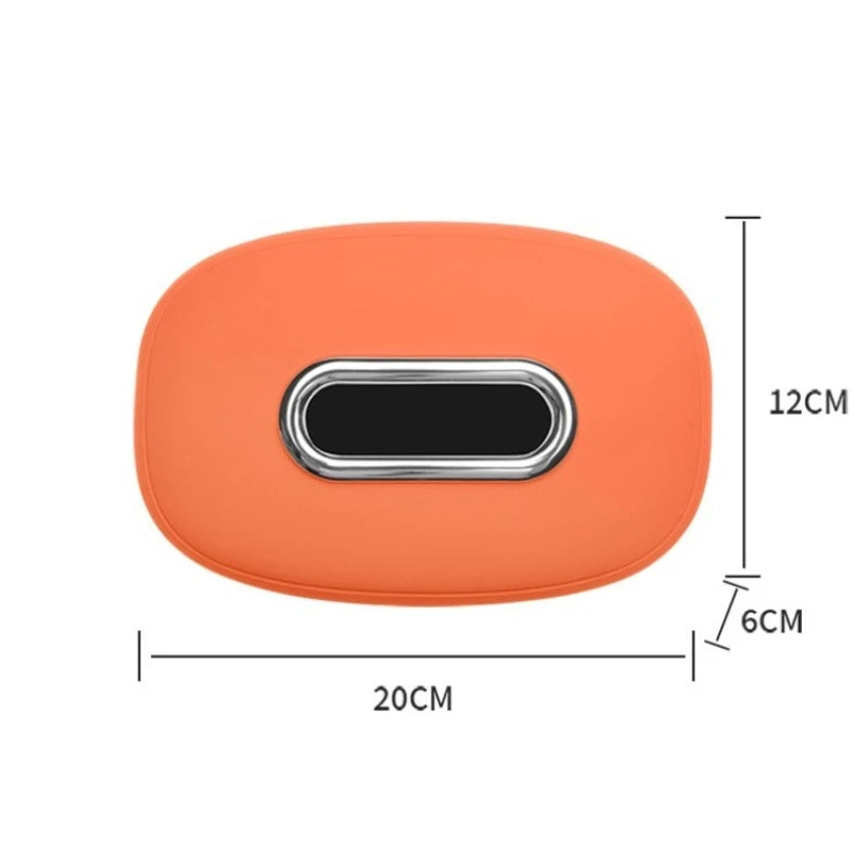 Car Silicone Tissue Box Soft Washable Car Center Console Armrest Napkin Holder Sun Visor Rear Seat Tissue Box with Fixing Strap