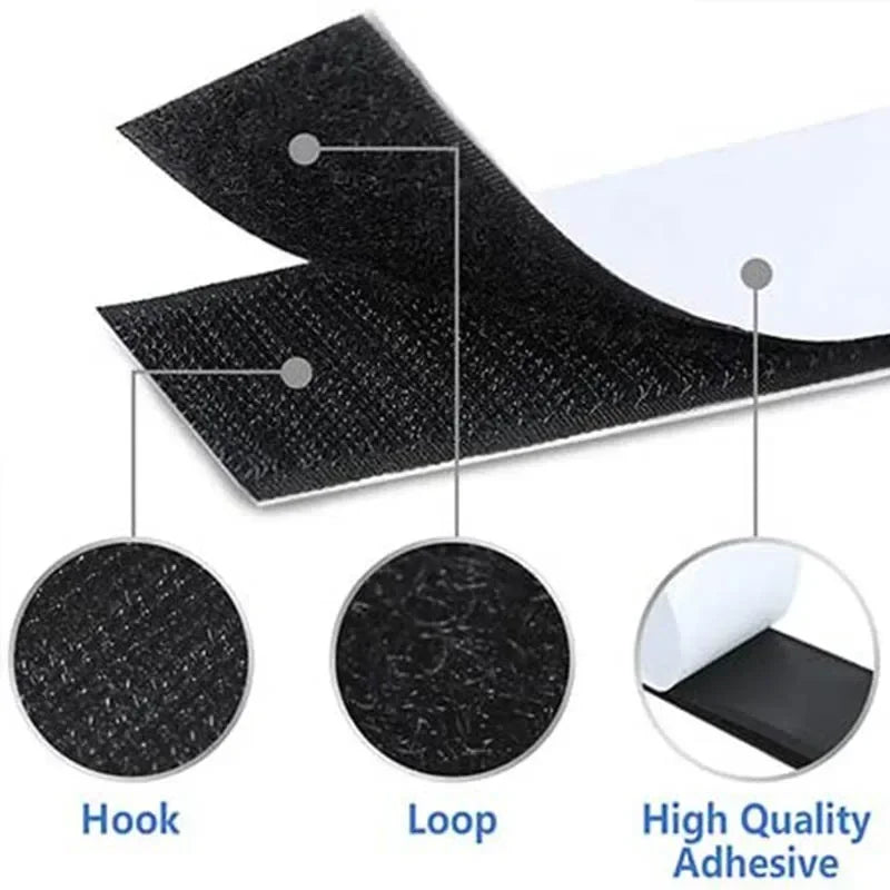 Strong Self-Adhesive Hook and Loop Fastener Tape Rectangle Nylon Sticker Adhesive Tape With Strong Glue For DIY Craft