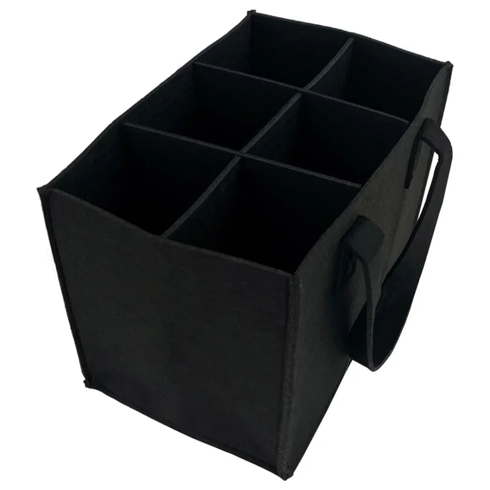 6 Bottles Felt Beer Beverage Holder Bag Protective Beer Storage Basket Washable with Carry Handle Car Beer Bottle Carrier