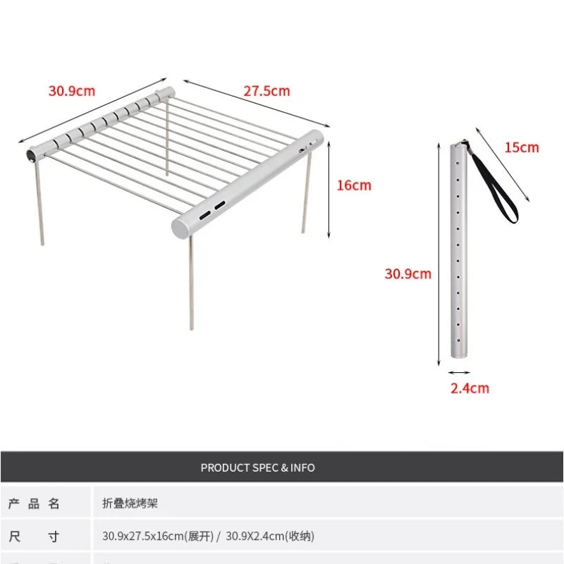 For Camping Picnics Travel Backpacking Survial Grill Tools NEW Portable Stainless Steel BBQ Grill Folding Charcoal Barbeque Mesh
