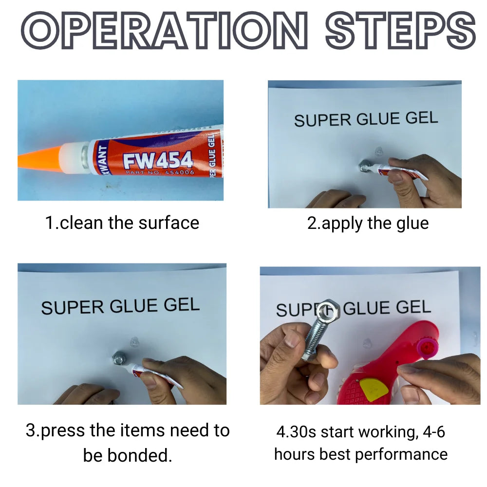 Super Glue Gel - Universal Quick Fix Adhesive for Shoes, Glass, Jewelry, PVC, DIY Crafts - Fast Drying & Long Lasting Bond