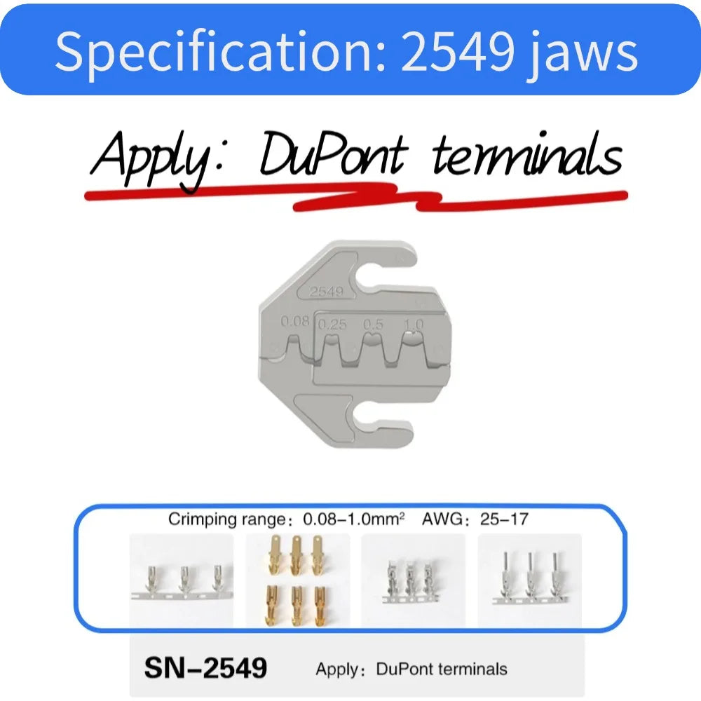 4mm Jaws for 58B/2546B/03H/2549/02C/06/06WF/7.5 Inch SN Crimping Pliers Full Range Jaw Standard Jaw Accessories