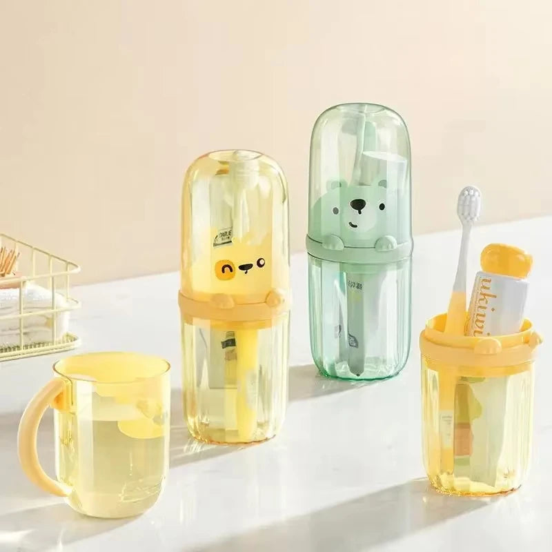 Cartoon Toothbrush Storage Box Travel Portable Toothbrush Box Easy Toothbrush Set Toilet Toothbrush Set Plastic  Container ﻿