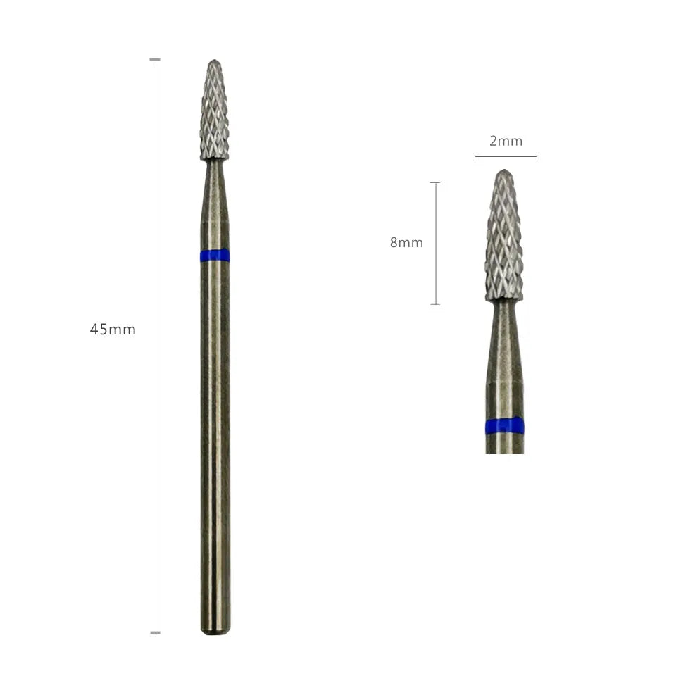 HYTOOS Cuticle Carbide Nail Bit 3/32" Rotary Carbide Burr Milling Cutter For Manicure Nails Accessories Tool