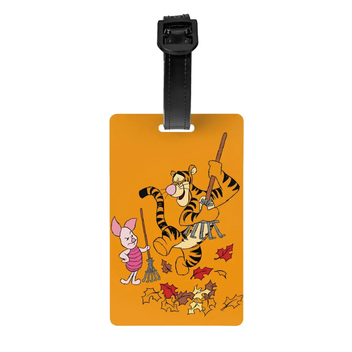 Custom My Friends Cartoon T-Tigger Pooh Luggage Tag Privacy Protection Baggage Tags Travel Bag Labels Suitcase